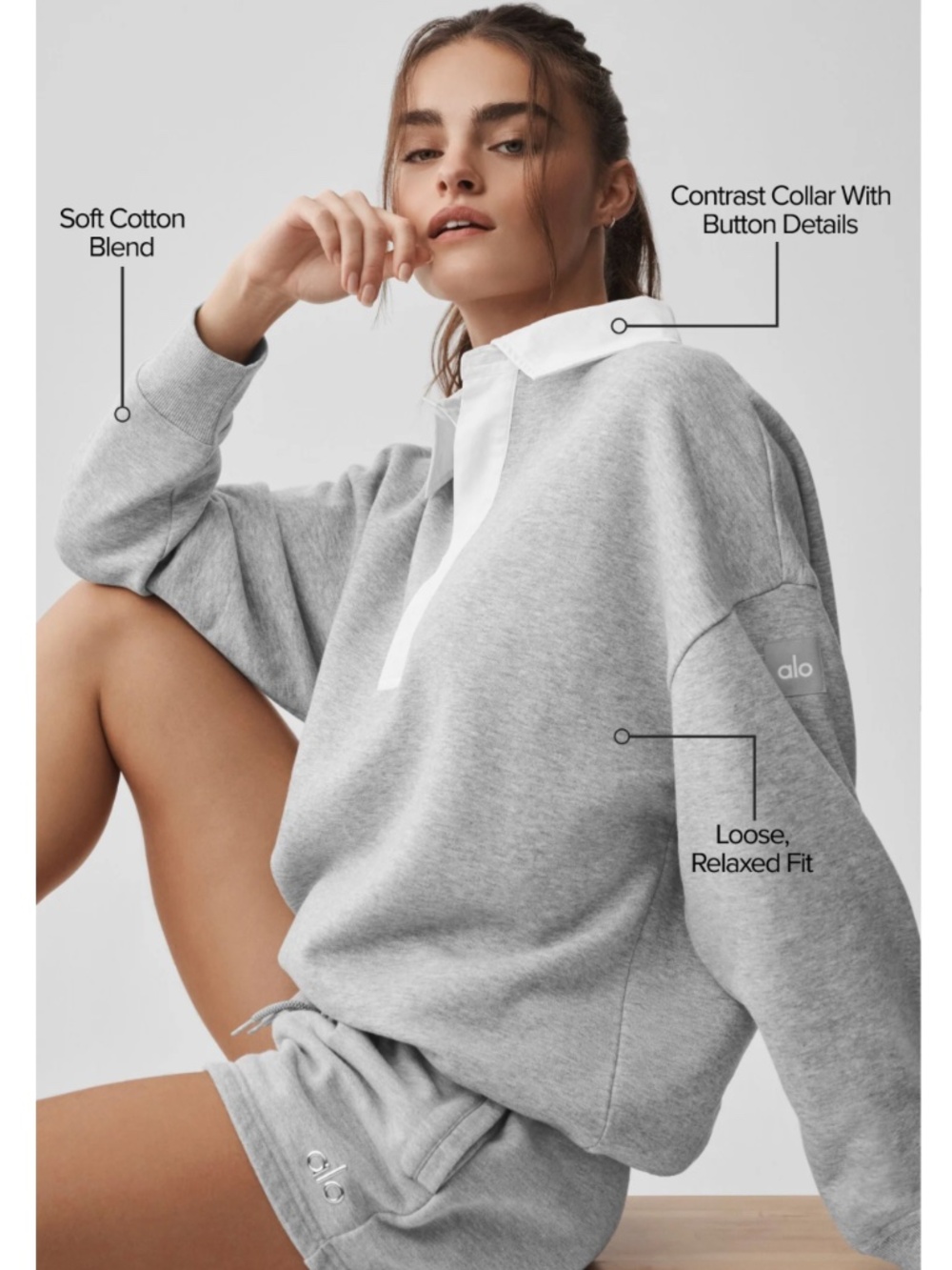 Alo Take It Easy Long Sleeve Henley Pullover